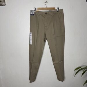 New Haggar Iron Free Premium Khaki Pants Straight Fit Comfort Men's 33 X 30